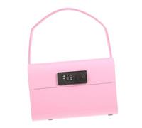QUMIIRITY Lockable Pink Metal Money Storage Box with Combination Password for Kids, Portable Handheld Coin Organizer Piggy Bank Suitable for Saving and Security