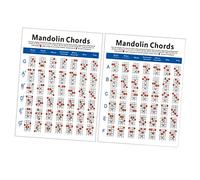 QUMIIRITY Mandolin Chord Chart Use Plate Paper Diagram Essential Training Guide for Students