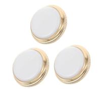 QUMIIRITY Metal Trumpet Valve Caps Set 3PCS Finger Buttons Shell Inlay Key Valve Replacement Kit Musical Instrument Accessories