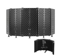 QUMIIRITY Mic Isolation Shield Foldable Microphone Shield for Sound Absorption Portable Studio Recording Equipment Easy Installation for Desktop Stand Use Versatile for Podcasting