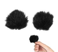 QUMIIRITY Mic Wind Muff 2 Pcs Black Fabric Microphone Windscreen with Noise Reduction Easy Installation for Interviews and Recordings