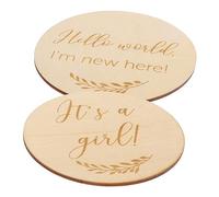 QUMIIRITY Milestone Cards for Newborn 2pcs Wooden Baby Growth Cards Safe for Boys and Girls
