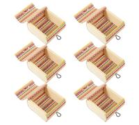 QUMIIRITY Mini Bamboo Jewelry Box Set 6pcs, Small Bamboo Treasure Chest Organizer with Colorful Curtain Design, Compact Keepsake Storage Boxes for Jewelry and Soap in Home Decoration