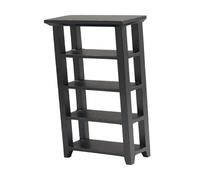 QUMIIRITY Mini Flower Stand Bookshelf Model for Dollhouse 4-Tier Black Wooden Furniture Tiny Decor for Living Room and Study for Miniature Gardens and Fairy Accessories