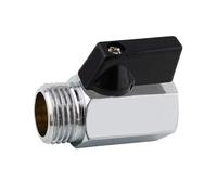 QUMIIRITY Mini Shut Off Brass Ball Valve Male to Female Thread Polished Silver Finish Quarter Turn Control for Air Water Regulation Lightweight