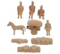 QUMIIRITY Mini Terracotta Warriors Figurine Set of 9 PVC Plastic Desktop Sculptures Collectible Decor for Home Office Display