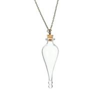 QUMIIRITY Mini Wishing Bottle Necklace Glass Pendant Tiny DIY Potion Jar for Art Decoration with Chain Smooth Surface Easy to Clean Gift for Friends and Family