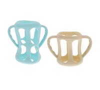 QUMIIRITY Nursing Bottle Covers and Baby Bottle Cases Set for Infants, Anti-Drop Protective Sleeve, 125ml Yellow and 240ml Blue, Soft Silicone Material, Suitable for Baby Feeding