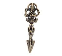 QUMIIRITY Pestle Handle Prayer Meditation Device Vajra Decoration Desktop Vajra Pestle Ornament Vajra Dorge Buddhism Art Buddhist Ritual Items Brass Coffee