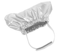 QUMIIRITY Pet Shower Cap Portable Dog Bath Hat Adjustable Strap Prevents Water Entering Pet's Ears Satin Eva Material Silver Colour for Shower and Bathing Pets