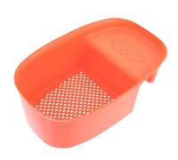 QUMIIRITY Portable Saddle-Shaped Sink Drain Colander Basket in Orange Plastic, Mesh Strainer for Kitchen Sink Use, Suitable for Fruits and Dishcloth, Sturdy and Not Easy to Deform