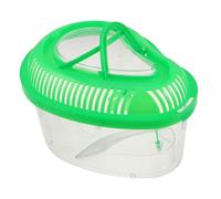 QUMIIRITY Portable Small Reptile Carrier Tank with Handle 21x15x12cm Green Plastic Fish Box for Turtles, Geckos, Shrimp - Desktop Breeding and Travel Aquarium Terrarium