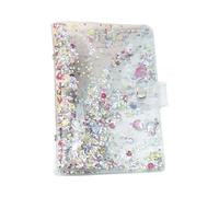 QUMIIRITY Pvc Sequin Loose Planner Shell Binder Cover with Shiny Decor and Practical Design, Six-hole Loose-leaf Journal Cover for School and Office Use