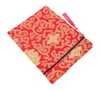 QUMIIRITY Red Silk Buddhist Zen Book Wrap Cloth with Handle Fabric Scripture and Bible Cover Case Portable Organizer Pouch for Storage of Confucian Texts and Documents