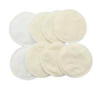 QUMIIRITY Reusable Bamboo Nursing Pads for Breastfeeding Women, Soft Washable Leakproof Breast Pads, Light Yellow, 8pcs Set, Organic Bamboo Fiber for Maternity Care