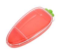 QUMIIRITY Reusable Carrot Snack Box with Lid, 2-Section Plastic Divided Tray for Vegetables, Fruits and Snacks at Work or School