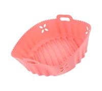 QUMIIRITY Reusable Pink Silicone Air Fryer Liner Mat with Air Perforations Non-stick round Baking Tray Insert for 5th Generation Heat Resistant Kitchen Accessory for Healthy Cooking