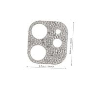 QUMIIRITY Rhinestone Rear Camera Lens Cover for Silver Metal Protective Frame with Sparkling Diamonds Scratch Resistant Lens Protector Easy to Install
