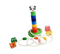 QUMIIRITY Ring Toss Game for Parent and Interactive Educational Play Cartoon Animal Design Indoor Outdoor for Early Learning and Communication Skills Development