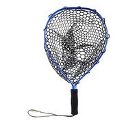 QUMIIRITY Rubber Mesh Fishing Net with Aluminum Alloy Frame Lightweight Handheld Net for Fly Fishing and Sea Angling Protective Catch and Release Tool for Men and Teens