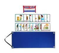 QUMIIRITY Schedule Chart Chore Chart Visual Routine Board Blue Polyester Felt Routine Development Positive Reinforcement School Teacher