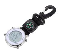 QUMIIRITY Silver Digital Clip-on Pocket Watch, Mini Size 13.5x4.2cm, Lightweight Hanging Watch for Backpacking and Hiking