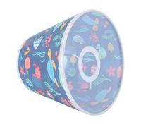 QUMIIRITY Simple Rounded Cloth Lampshade DIY Light Cover for Table Floor Wall Lamps Easy Installation Fabric Craft Decor Accessory Bottom Ocean World Pattern