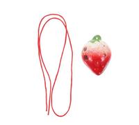 QUMIIRITY Strawberry 6-hole Ceramic Ocarina for Children and Beginners, Easy Wind Instrument Practice Toy, Creative Fruit-shaped Musical