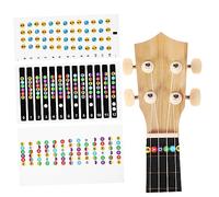 QUMIIRITY Ukulele and Guitar Fingerboard Stickers Set 3 Styles - Note and Chord Fret Decals for Beginner Learning, Color Coded Ukulele Finger Guide Stickers, Music Practice Accessories