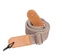 QUMIIRITY Ukulele Strap Cotton Light Grey Genuine Leather Tailpin for Ukulele Players Practice at Home
