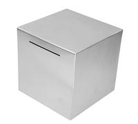 QUMIIRITY Unbreakable Stainless Steel Piggy Bank Money Box for Adults with Secure Coin Slot Desktop Saving Container Encouraging Habits Medium Gift for Festivals and Birthdays