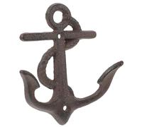 QUMIIRITY Vintage Cast Iron Anchor Wall Hook Key Hanger Rustic Wrought Iron Decorative Coat and Hat Holder for Garden Patio Storage and Home Organization