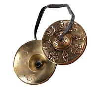 QUMIIRITY Vintage Cymbal Bell Hand Cymbals for Meditation Rituals Sound Therapy Percussion Instrument with Auspicious Patterns for Blessing Exorcism