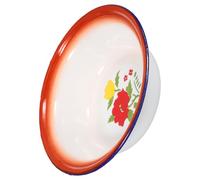 QUMIIRITY Vintage Enamel Mixing Bowl 16cm Deep Retro Old-Fashioned Household Enamelware Salad Dough Basin for Kitchen and Dining