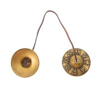 QUMIIRITY Vintage Meditation Chime Bells for Yoga and Sound Therapy Brass Tingsha Cymbals Hand Bell for Relaxation and Feng Shui Decor for Music and Beginners