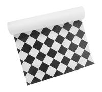QUMIIRITY Vintage Style Miniature Dollhouse Floor Sheet Realistic Retro Mini Floorboard Accessory for Tiny House Crafts and Architecture Models Black Checkered Flooring for Dollhouse Decor