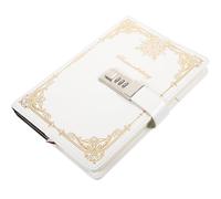 QUMIIRITY Vintage Style Pu Cover Code Lock Notebook Journal with Lined Paper, Timeless White Secret Diary for Daily Life and Vacation, Sturdy Drawing Notepad with Secure Code Lock