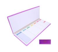 QUMIIRITY Weekly Undated Spiral Organizer Pad Purple for Time Management, to Do List Notepad with Habit Tracker, Tear-off Sheets for Office and Home Scheduling