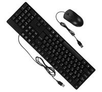 QUMIIRITY Wired Usb Keyboard and Mouse Combo for Pc Office Use Quiet Simple Wired Computer Accessory with Russian Letters
