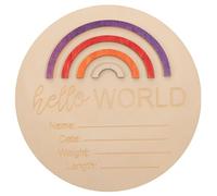 QUMIIRITY Wooden Milestone Sign Rainbow Months Plaques Birth Announcement Board Newborn Nursery Decor Photo Prop Name Sign for Parents