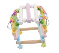 QUMIIRITY Wooden Parrot Swing with Bell for Budgerigars and Cockatiels Sturdy Chewing Perch with Hanging Design Easy to Install Bird Cage Accessory for Small Birds