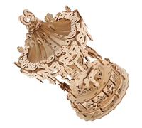 QUMIIRITY Wooden Puzzle Model Merry Go Round Educational for DIY Assembly Natural Craft and Non Toxic for Creative Fun and Skill Development