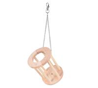 QUMIIRITY Wooden Small Pet Hay Rack with Chain Hanging Food Feeder for Rabbits Guinea Pigs Chinchillas Small Animals