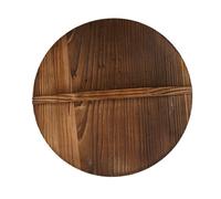QUMIIRITY Wooden Wok Cover Carbonized Vintage Style Pot Lid for Household Iron Wok Kitchenware with Smooth Surface and Handle Safe Non-toxic Kitchen Accessory