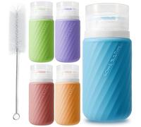 QUMMFA 5 Pack Silicone Condiment Squeeze Bottles, Salad Dressing Container to go, 2 OZ Condiment Containers with Lids, Sauce Containers, Leak-Proof Sauce Bottles for Ketchup, Maple Syrup & Oil