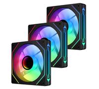 QUMOX 120mm Reverse fan, Infinite Mirror Design Case Fans with PWM Control & ARGB Effect, Hydraulic Bearing for Low-Noise Operation (3 packs) Air intake fan, not exhaust