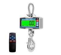 QUMOX 2000kg Industrial Digital Crane Scale with Remote Control - Heavy Duty Hanging Scale with LED Display, Aluminum Alloy Shell, Steel Hook & Shackle, 0.5kg Accuracy, 3 Units, Battery Powered