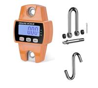 QUMOX 300kg/660lb Digital Hanging Scale with Cast Aluminum Case, Handheld 300Kg Mini Crane Scale with Hooks for Farm, Hunting, Fishing, and Outdoor Use (Orange)