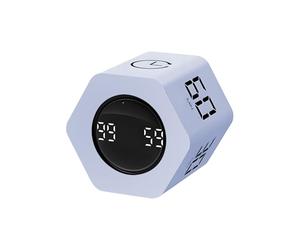 QUMOX F6 Pomodoro Cube, Hexagon Productivity Gravity Timer with 1/5/10/30/60 Min Countdown, Stopwatch Mode, Silent Vibration & Sound Alarm, Rechargeable Focus Timer for Study, Work, Office, ADHD