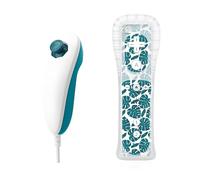 Qumox Remote Controller and Nunchuck Cyan Compatible with Wii/Wii U Console (Motion Plus not included)